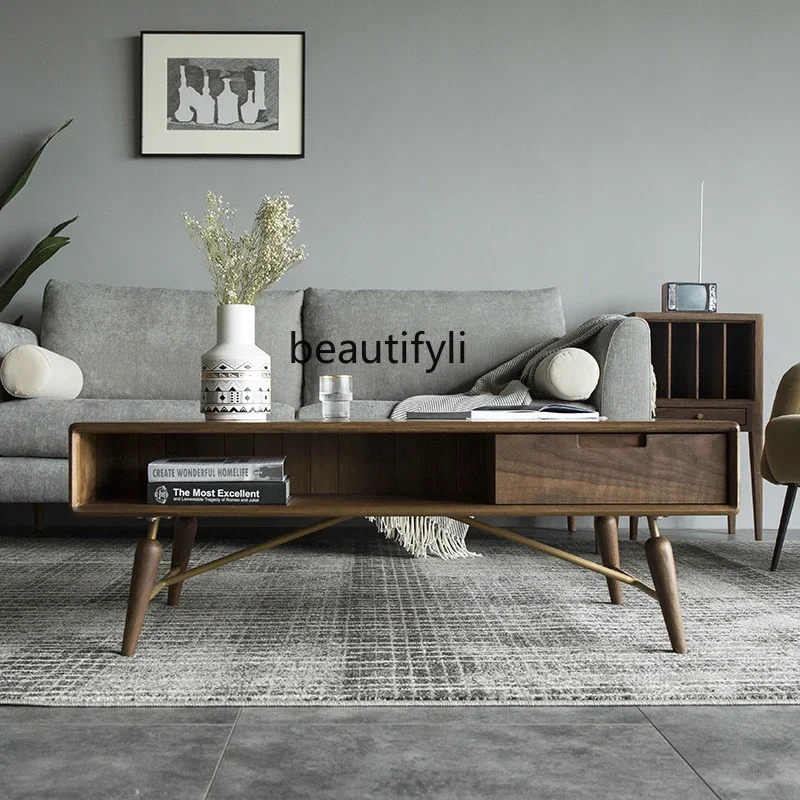 Nordic pure solid wood light luxury coffee table simple modern small apartment rectangular coffee table a16
Nordic pure solid wood light luxury coffee table simple modern small apartment rectangular coffee table a16