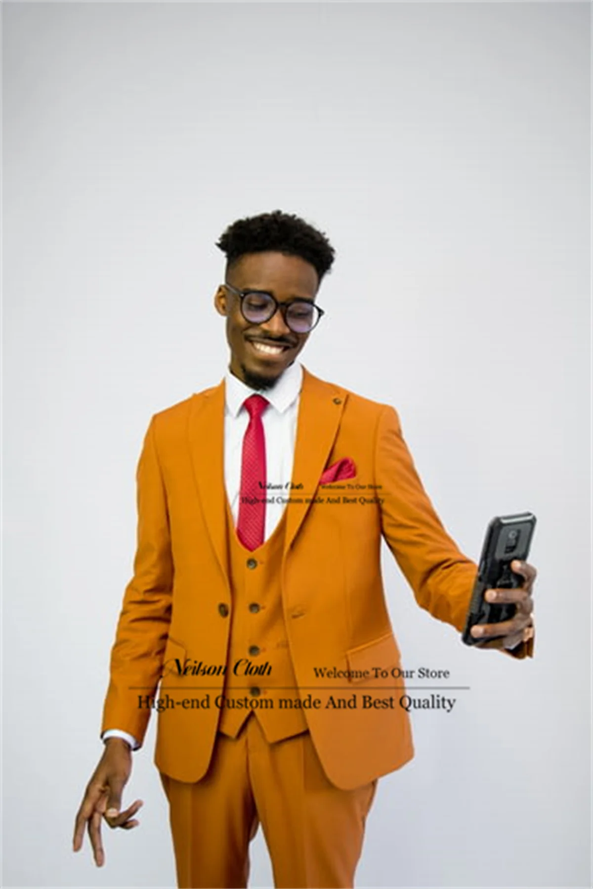 Fashion Orange Men Suits Peaked Lapel Groom Wedding Tuxedos 3 Pieces Sets Business Male Prom Blazers Slim Fit Terno Masculino
Fashion Orange Men Suits Peaked Lapel Groom Wedding Tuxedos 3 Pieces Sets Business Male Prom Blazers Slim Fit Terno Masculino