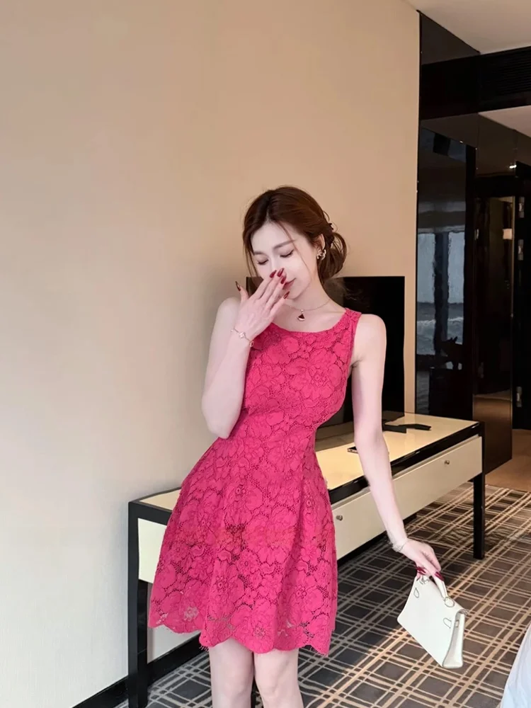 Stazf7 Umei Heavyweight Lace A-Line Dress Women Summer French Style Waist-Cinching Gown Sleeveless round Neck Short Skirt
Stazf7 Umei Heavyweight Lace A-Line Dress Women Summer French Style Waist-Cinching Gown Sleeveless round Neck Short Skirt