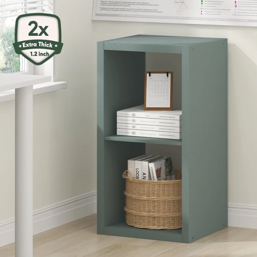 CUBICLE 2-Cube Thick Frame Reversible Open Back Bookcase Sage Green
CUBICLE 2-Cube Thick Frame Reversible Open Back Bookcase Sage Green