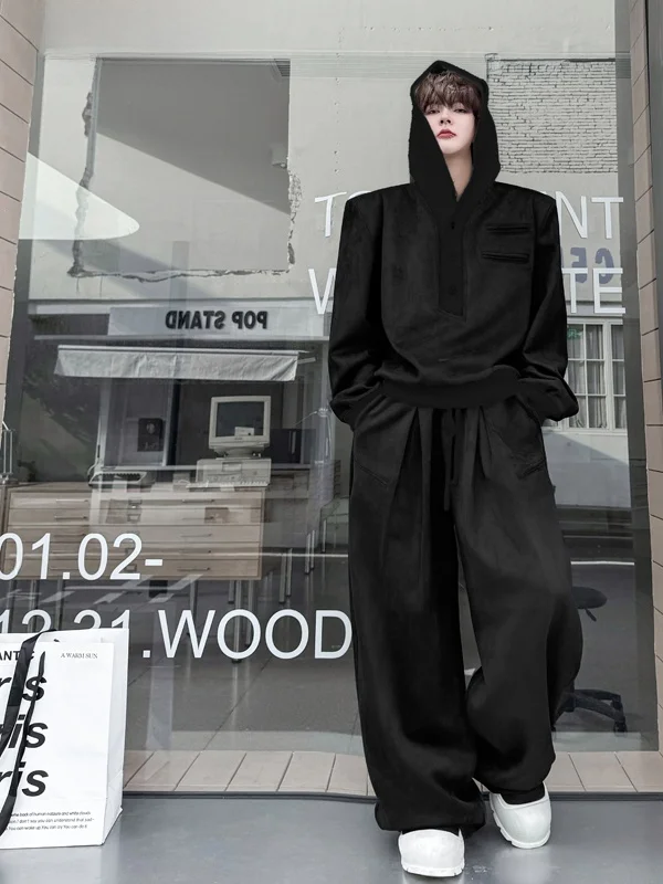 Autumn Fashion Suede Sweatshirt Knitted Shoulder Padded Hooded Pants Set Youthful Splice Design Long Sleeve Wide Leg Pants
Autumn Fashion Suede Sweatshirt Knitted Shoulder Padded Hooded Pants Set Youthful Splice Design Long Sleeve Wide Leg Pants