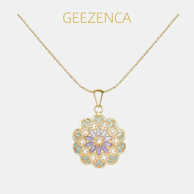 GEEZENCA Italian Jewel S925 Silver Gold Plated Hollow Flower Pendant Necklace Women Colorful Enamel Trendy Necklaces Dainty Gift
GEEZENCA Italian Jewel S925 Silver Gold Plated Hollow Flower Pendant Necklace Women Colorful Enamel Trendy Necklaces Dainty Gift