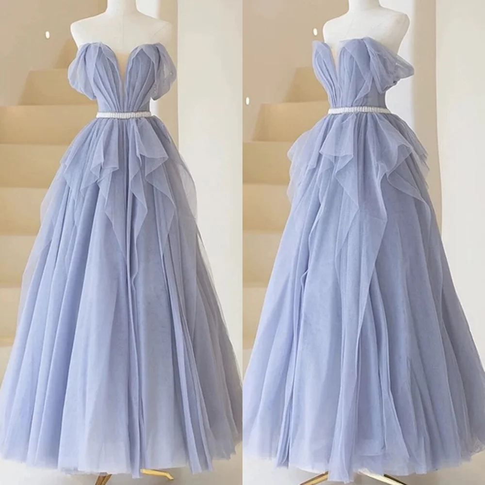 Customized Exquisite Light Blue Organza Evening Dress Fashion Strapless Off the Shoulder Sleeveless Zipper Back Cocktail Dress
Customized Exquisite Light Blue Organza Evening Dress Fashion Strapless Off the Shoulder Sleeveless Zipper Back Cocktail Dress
