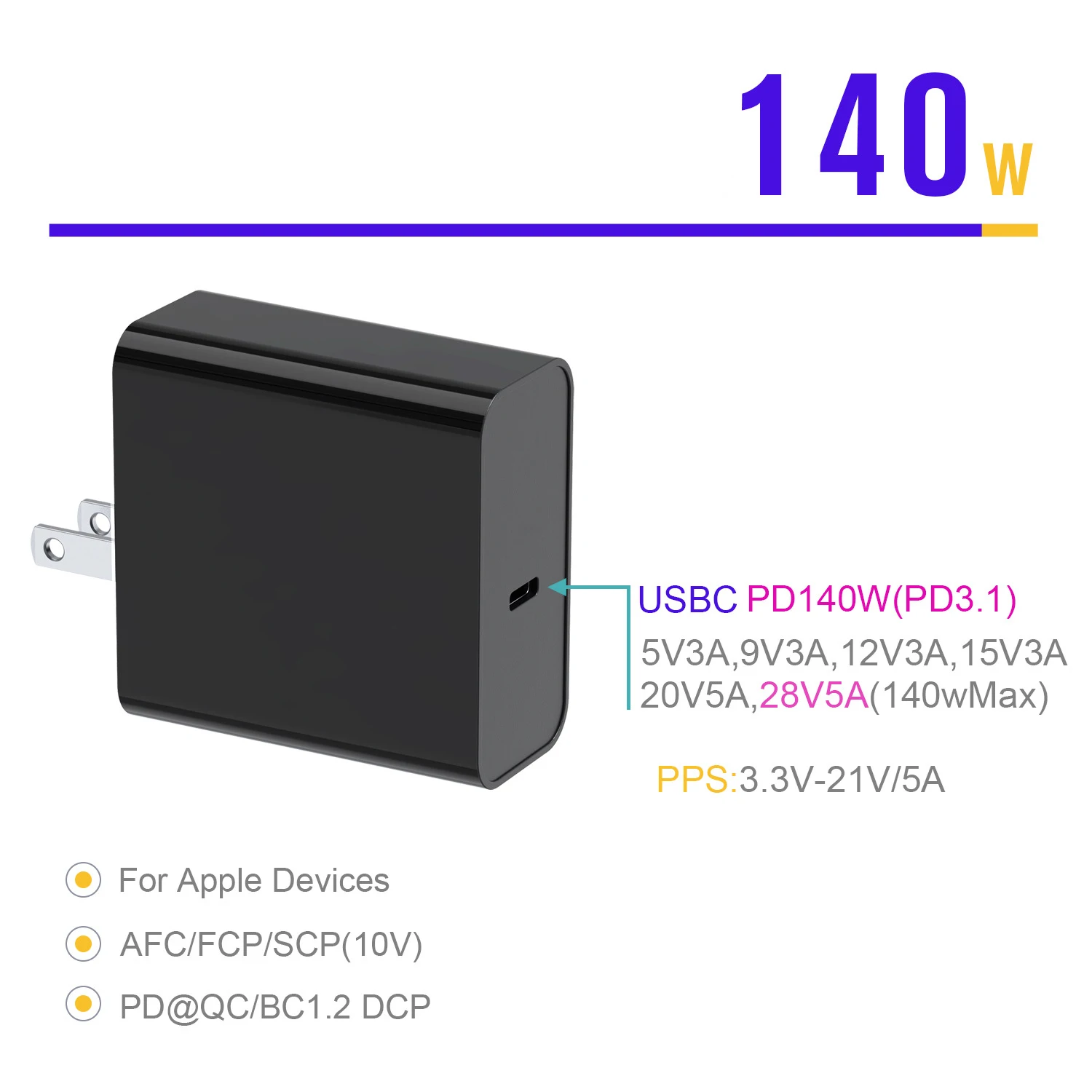 140W / 100W / 65W GaN PD QC USB Type-C Charger Dual Port Fast Charging for Laptop 28V 5A PD3.1 QC3.0 EU US UK Adapter with Cable
140W / 100W / 65W GaN PD QC USB Type-C Charger Dual Port Fast Charging for Laptop 28V 5A PD3.1 QC3.0 EU US UK Adapter with Cable