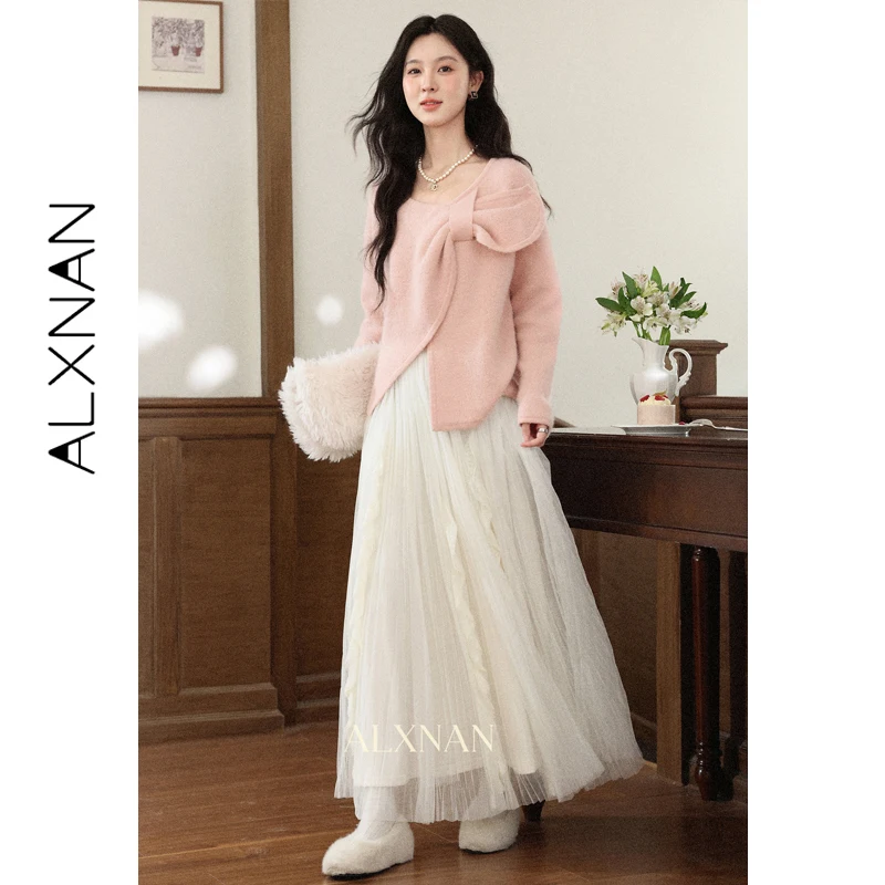 ALXNAN 2026 Spring Women Pink Sweater Fashion Bow Slit Long Sleeve Pullover Elegant Loose-fit Sweet Knit Tops Ladies DYL662363
ALXNAN 2026 Spring Women Pink Sweater Fashion Bow Slit Long Sleeve Pullover Elegant Loose-fit Sweet Knit Tops Ladies DYL662363
