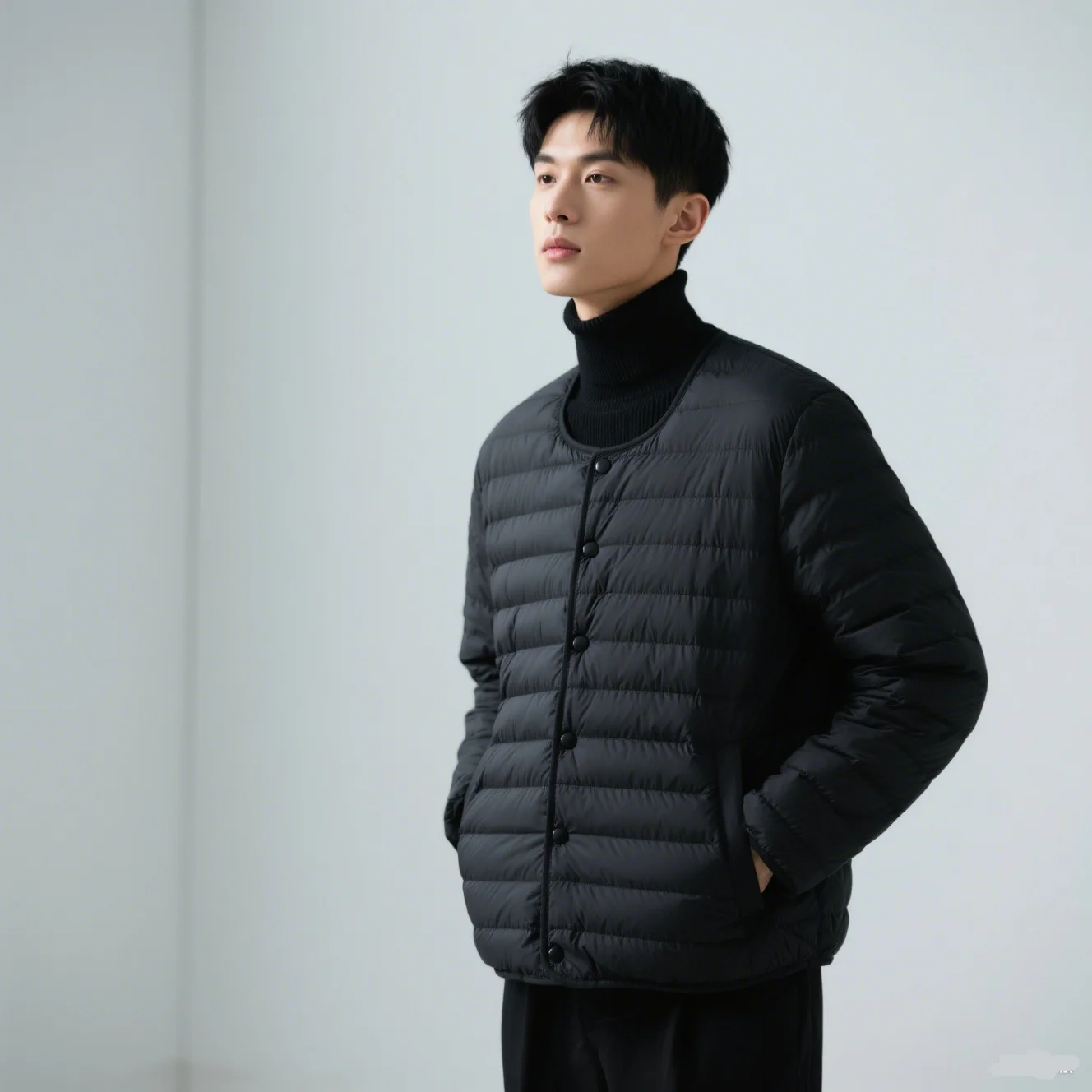 Men's lightweight stand up collar cotton jacket is lightweight, warm, simple, solid color, inner and outer outerwear
Men's lightweight stand up collar cotton jacket is lightweight, warm, simple, solid color, inner and outer outerwear