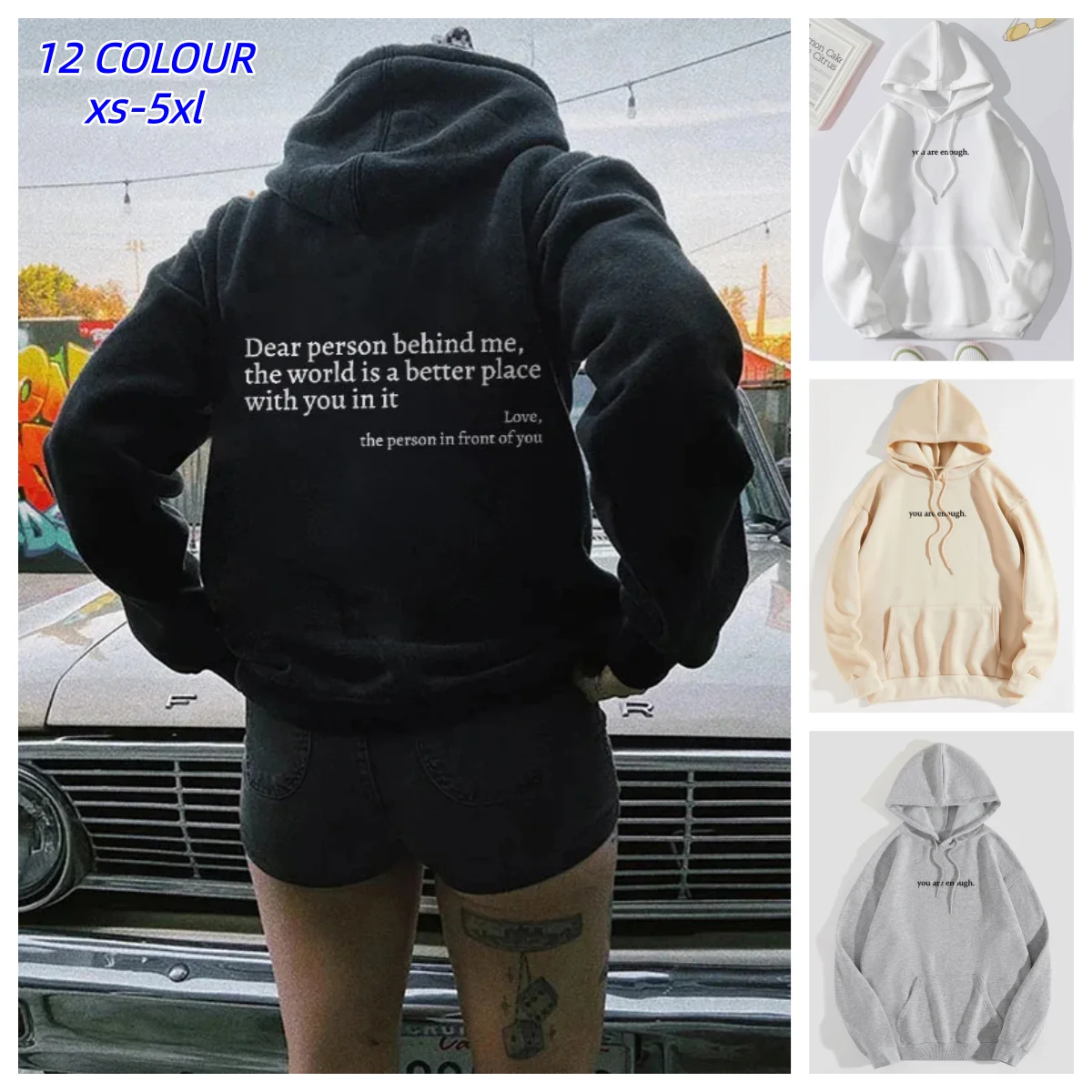 You Are Enough Dear Person Behind Me Two Sided Hoodie Back and Front Hoodie Positivity Sweatshirt Suicide Prevention Sweatshirt
You Are Enough Dear Person Behind Me Two Sided Hoodie Back and Front Hoodie Positivity Sweatshirt Suicide Prevention Sweatshirt