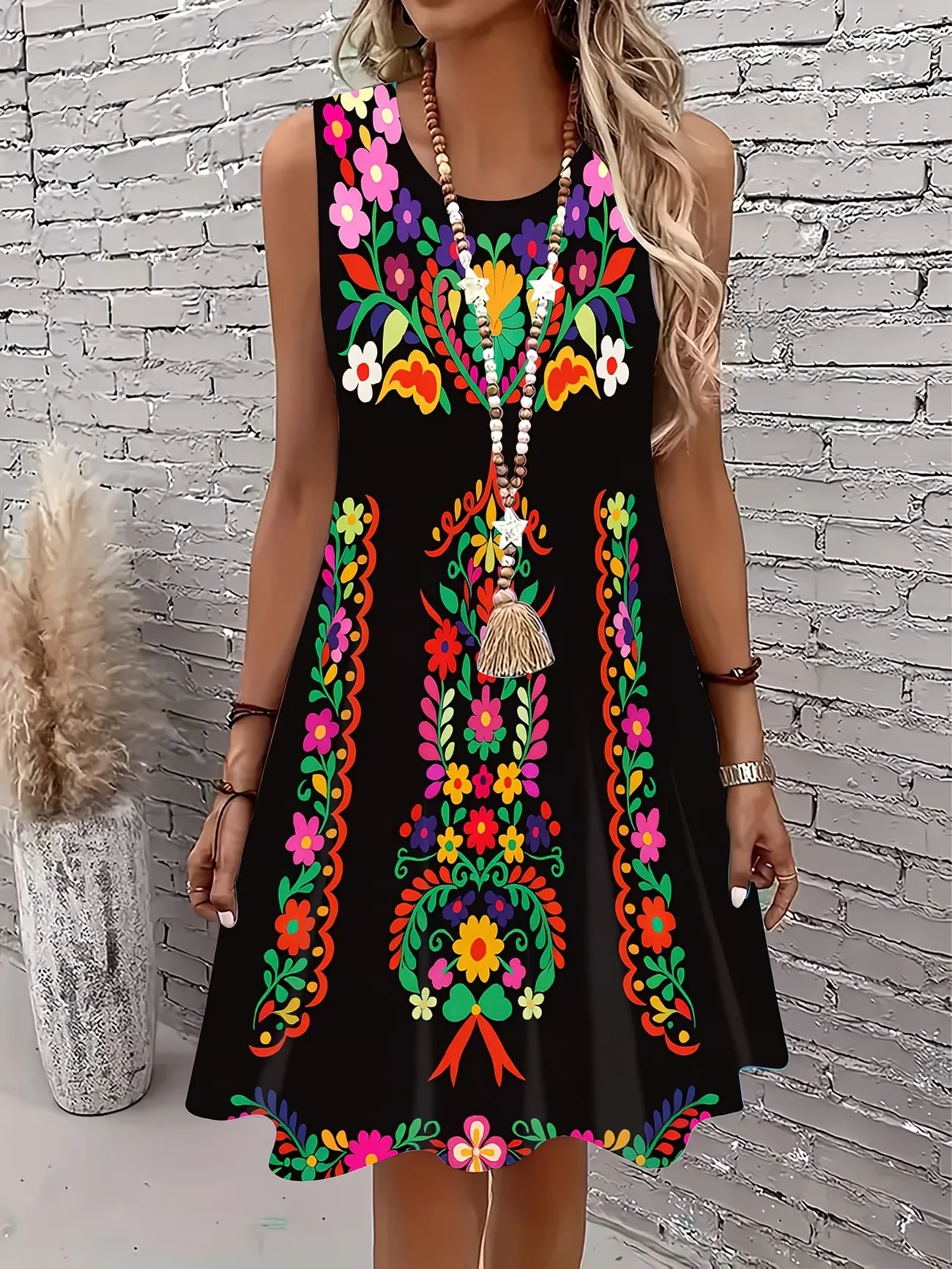 summer women's sleeveless dress Vintage Floral Print A-Line Dress Casual Boho Style Tank Mini Dress
summer women's sleeveless dress Vintage Floral Print A-Line Dress Casual Boho Style Tank Mini Dress