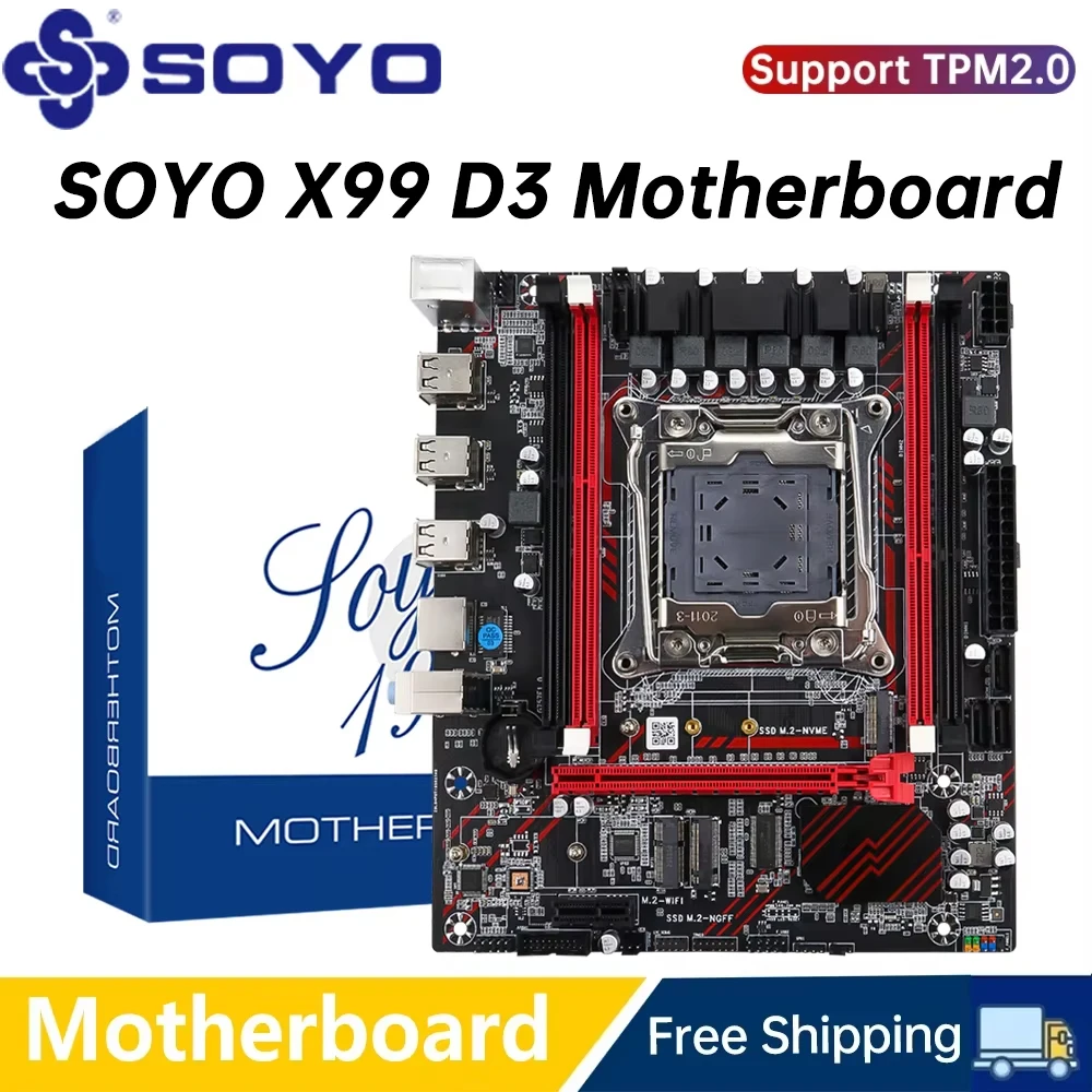 SOYO X99 LGA 2011-3 XEON X99 Motherboard Support Intel E5 2696 2678 2676 2673 2666 V3 DDR3 Memory Support M.2 NVME SATA3 M-ATX
SOYO X99 LGA 2011-3 XEON X99 Motherboard Support Intel E5 2696 2678 2676 2673 2666 V3 DDR3 Memory Support M.2 NVME SATA3 M-ATX