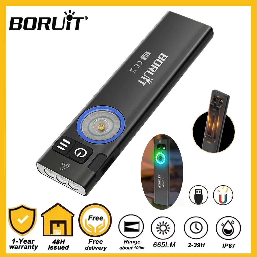 BORUiT U8 Powerful LED Flashlight Portable Rechargeable Type-C 650LM Super Bright Torch Multilight Charging Long Range Lantern
BORUiT U8 Powerful LED Flashlight Portable Rechargeable Type-C 650LM Super Bright Torch Multilight Charging Long Range Lantern