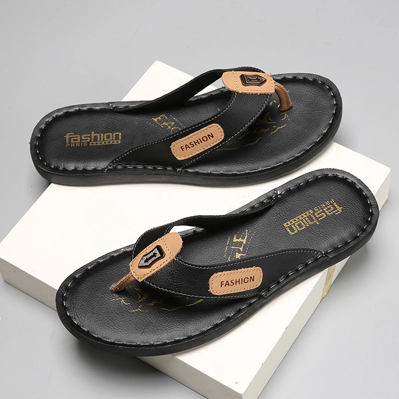 Men's PU Leather Flip Flops Breathable Anti-slip Summer Beach Slippers Fashion Casual Flat Sandals for Men Home Outdoor Footwear
Men's PU Leather Flip Flops Breathable Anti-slip Summer Beach Slippers Fashion Casual Flat Sandals for Men Home Outdoor Footwear