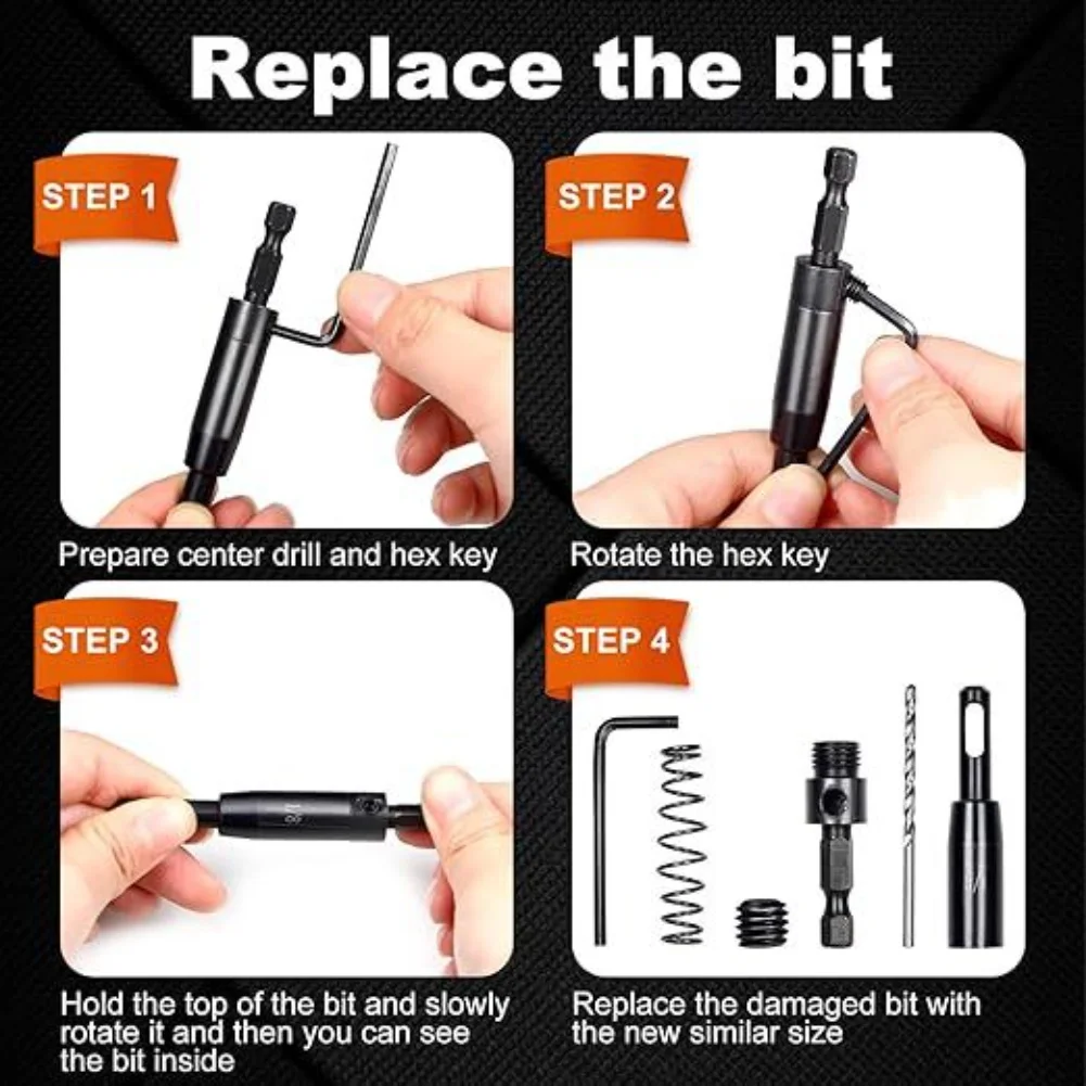 Carbon Steel Bit Hex Shank Drill Bit For Door Hinge Installations 24-Hour Customer Support Compatible With Clic-Change System
Carbon Steel Bit Hex Shank Drill Bit For Door Hinge Installations 24-Hour Customer Support Compatible With Clic-Change System