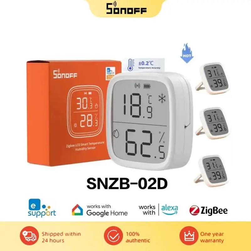 SONOFF SNZB-02D/SNZB-02P Zigbee Smart Temperature Humidity Sensor For ZBBrige-P EWeLink Alexa Google Home Assistant Alice
SONOFF SNZB-02D/SNZB-02P Zigbee Smart Temperature Humidity Sensor For ZBBrige-P EWeLink Alexa Google Home Assistant Alice