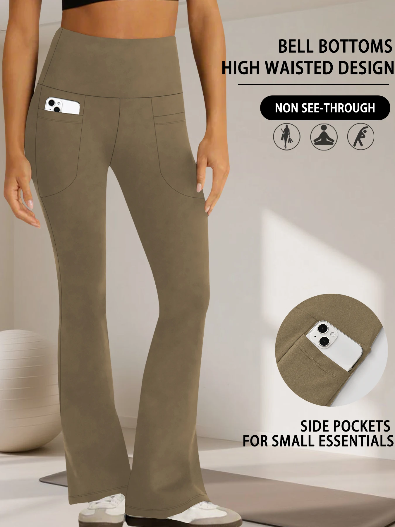 Супермягкие брюки-клеш для женщин с высокой талией, карманами, эффектом утяжки живота, непрозрачные, для тренировок, йоги, дома и повседневной носки
Супермягкие брюки-клеш для женщин с высокой талией, карманами, эффектом утяжки живота, непрозрачные, для тренировок, йоги, дома и повседневной носки