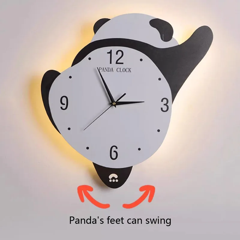 Children's Room Wall Lights Clock for Living Room Background Wall Modern home decor Creative Panda Bedroom Bedside Lamp fixture
Children's Room Wall Lights Clock for Living Room Background Wall Modern home decor Creative Panda Bedroom Bedside Lamp fixture