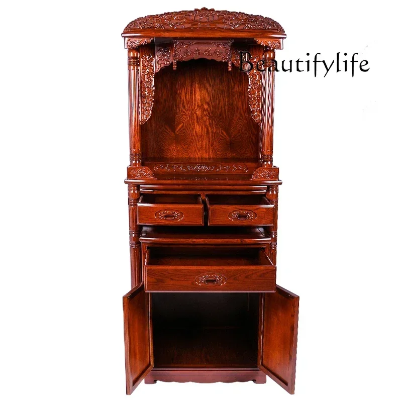Cabinet Avalokitesvara Worship Desk-Style God of Wealth Cabinet Buddha Niche Clothes Closet Solid Wood Buddha 
Cabinet Avalokitesvara Worship Desk-Style God of Wealth Cabinet Buddha Niche Clothes Closet Solid Wood Buddha