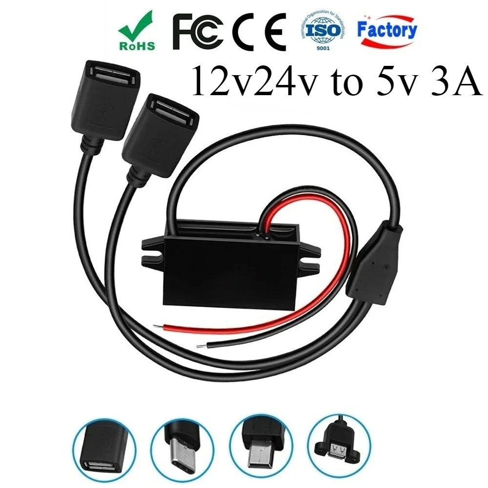 12v24v to 5v 3A 15W DC to DC Converter Step Down Buck Stabilizer Car Power Supply 8v-35v to 5vdc Micro Mini USB Voltage Module
12v24v to 5v 3A 15W DC to DC Converter Step Down Buck Stabilizer Car Power Supply 8v-35v to 5vdc Micro Mini USB Voltage Module