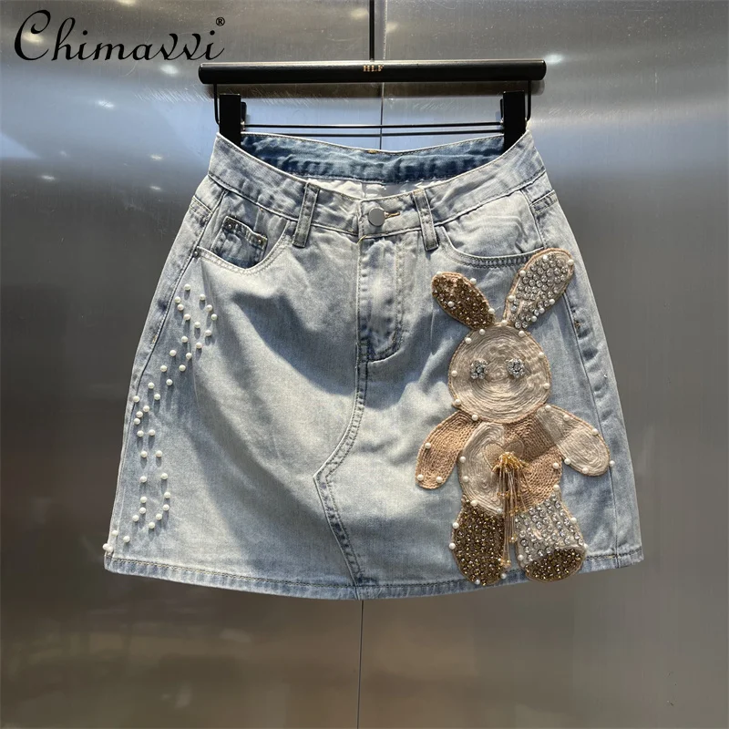 European Station 2024 Autumn New Fashion Cartoon Rabbit Patch Beaded Denim Skirt Streetwear Slim Fit Hot Girl Short Skirt
European Station 2024 Autumn New Fashion Cartoon Rabbit Patch Beaded Denim Skirt Streetwear Slim Fit Hot Girl Short Skirt