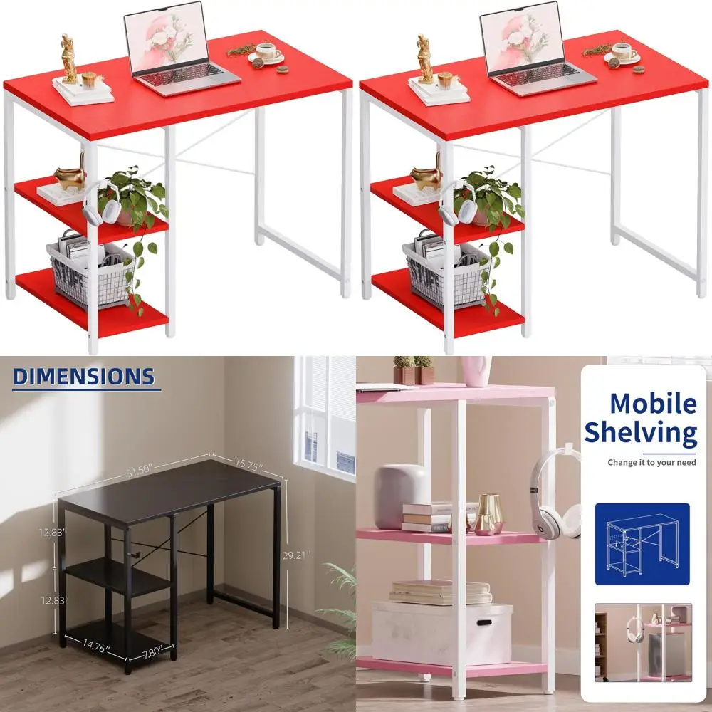 32 Inch Small Computer Desk with Shelves, Home Office Desk with Headphone Hook for Bedroom, Study Writing PC Table for Small Spa
32 Inch Small Computer Desk with Shelves, Home Office Desk with Headphone Hook for Bedroom, Study Writing PC Table for Small Spa