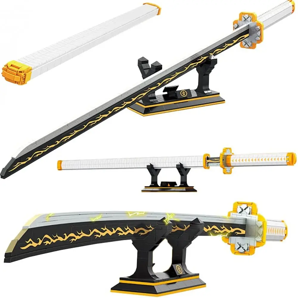 956pcs 39inch for Demon Slayer Sword Building Block Model MOC Samurai Sword Toys Set With Scabbard and Stand Gift for Anime Fans
956pcs 39inch for Demon Slayer Sword Building Block Model MOC Samurai Sword Toys Set With Scabbard and Stand Gift for Anime Fans