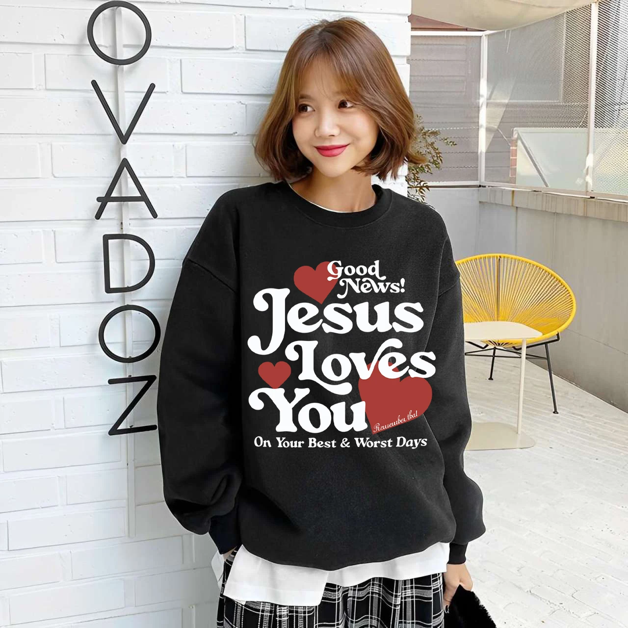 Good News Jesus Loves You Pattern Pullovers Women Vintage O-Neck Sweatshirt Autumn Casual Clothes Comfortable Streetwear
Good News Jesus Loves You Pattern Pullovers Women Vintage O-Neck Sweatshirt Autumn Casual Clothes Comfortable Streetwear