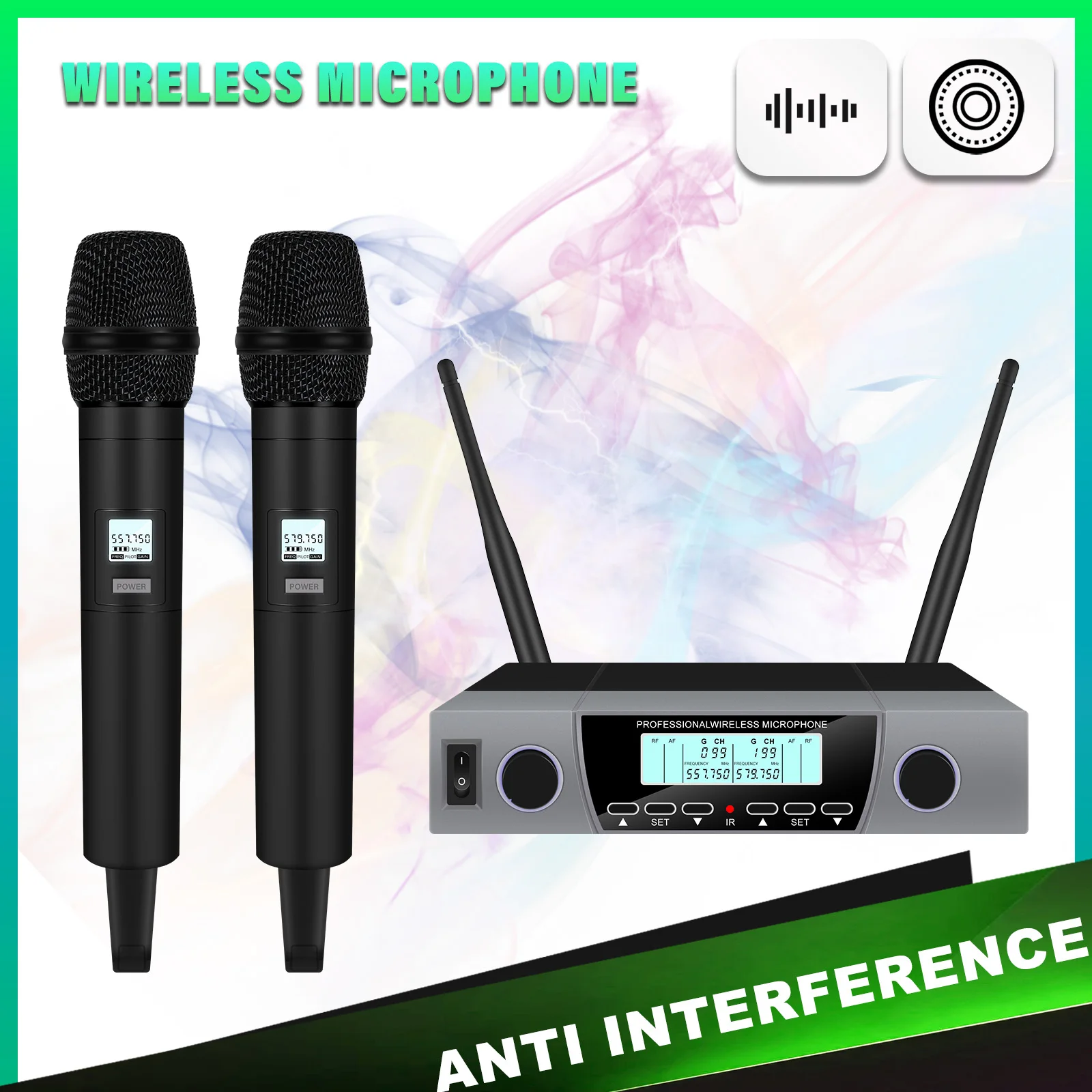 UHF Professional Wireless Microphone for Stage Performance Live Speech KTV Ultra High Sound Quality Party Mic
UHF Professional Wireless Microphone for Stage Performance Live Speech KTV Ultra High Sound Quality Party Mic