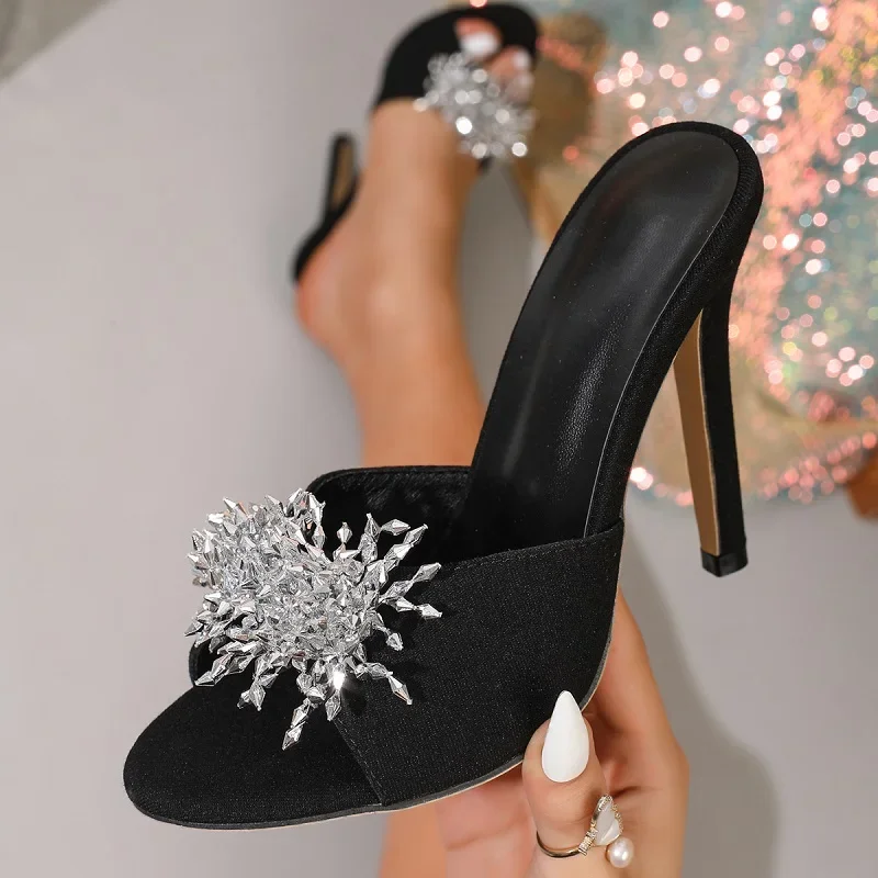 Aneikeh 2026 New Arrival Black Suede Rhinestone High Heel Slippers Women Square Toe Open Toe Stiletto Mules Party Sandals
Aneikeh 2026 New Arrival Black Suede Rhinestone High Heel Slippers Women Square Toe Open Toe Stiletto Mules Party Sandals