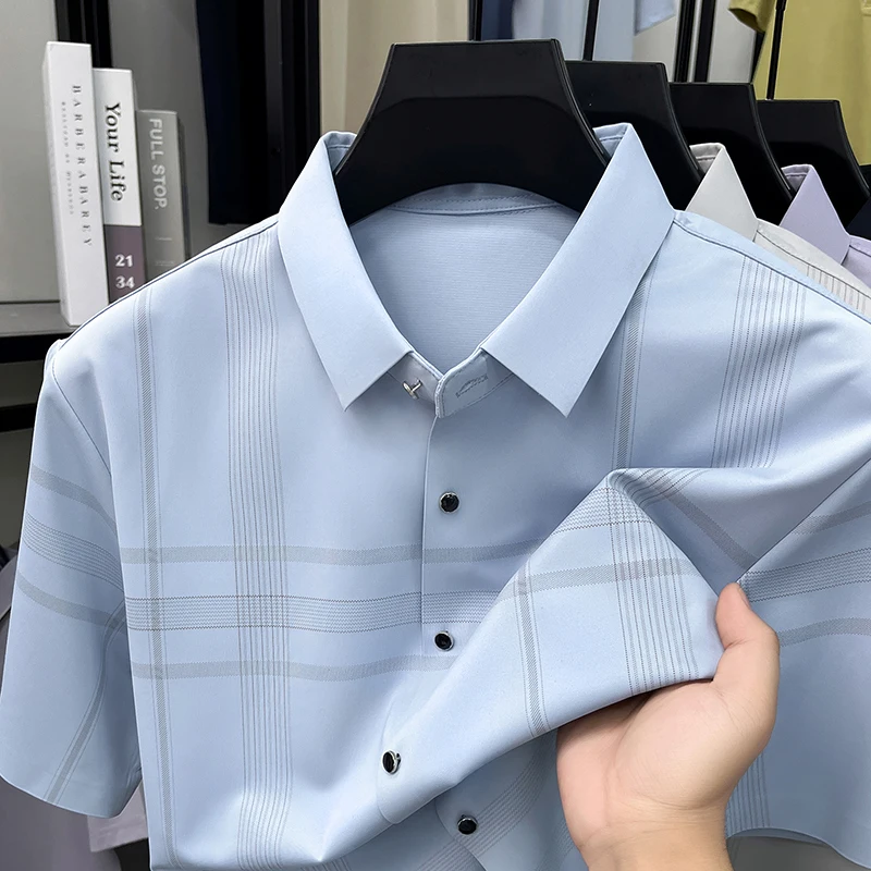 2026 Summer Business Casual Shirt Men Checkered Design Anti Wrinkle Short Sleeve Elegant Office Daily Commute Blouse for Man
2026 Summer Business Casual Shirt Men Checkered Design Anti Wrinkle Short Sleeve Elegant Office Daily Commute Blouse for Man