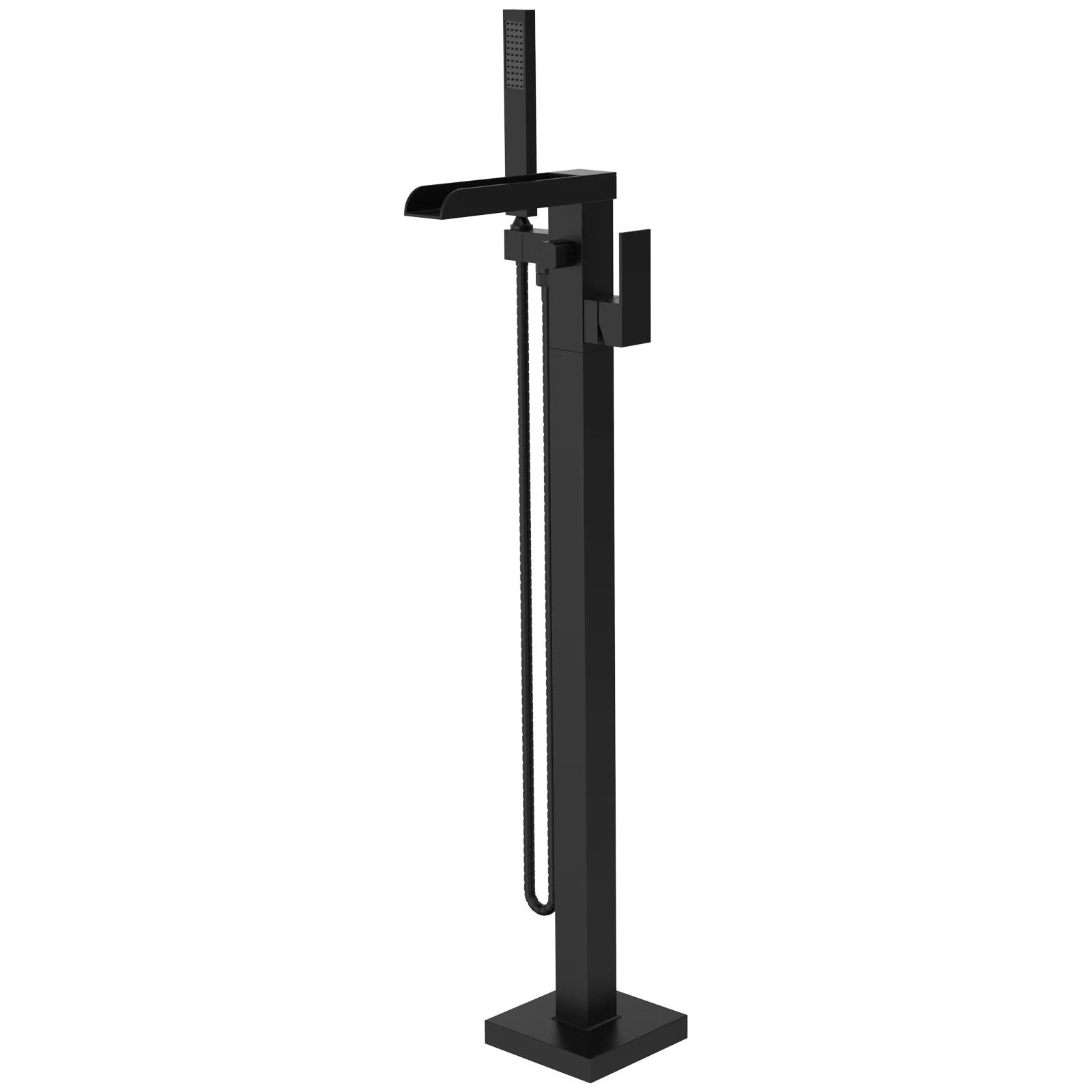 Freestanding Bathtub Faucet Waterfall Tub Filler Black Floor Mount Brass Bathroom Faucets with Hand Shower
Freestanding Bathtub Faucet Waterfall Tub Filler Black Floor Mount Brass Bathroom Faucets with Hand Shower