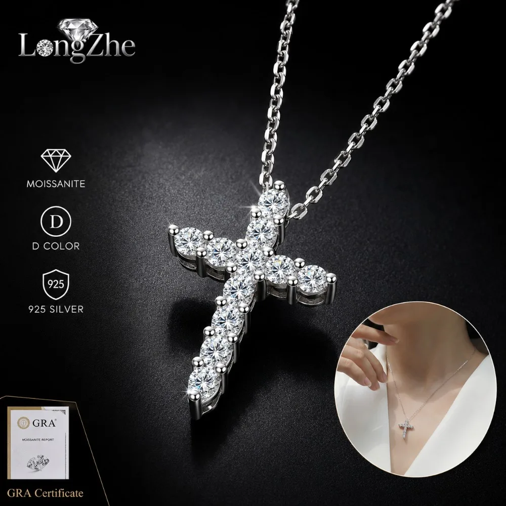S925 Silver Moissanite Cross Necklace 3.0mm 0.1CT 11 Stones Pendant Chain For Women Men Daily Gift GRA Included
S925 Silver Moissanite Cross Necklace 3.0mm 0.1CT 11 Stones Pendant Chain For Women Men Daily Gift GRA Included