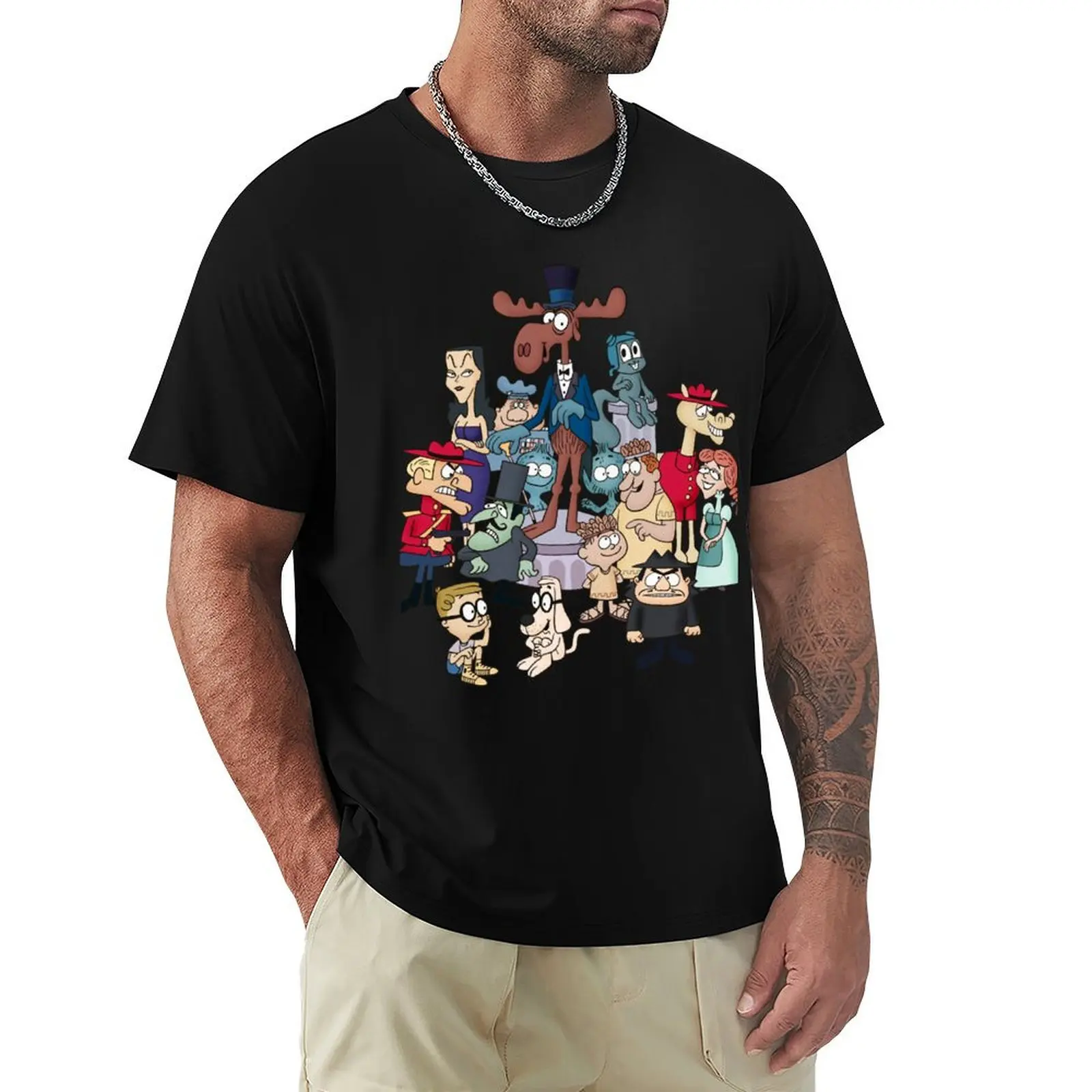 Tributes to Jay Ward Cartoons Rocky, Bullwinkle, and Friends T-Shirt Outdoor Work Short Sleeve Top
Tributes to Jay Ward Cartoons Rocky, Bullwinkle, and Friends T-Shirt Outdoor Work Short Sleeve Top