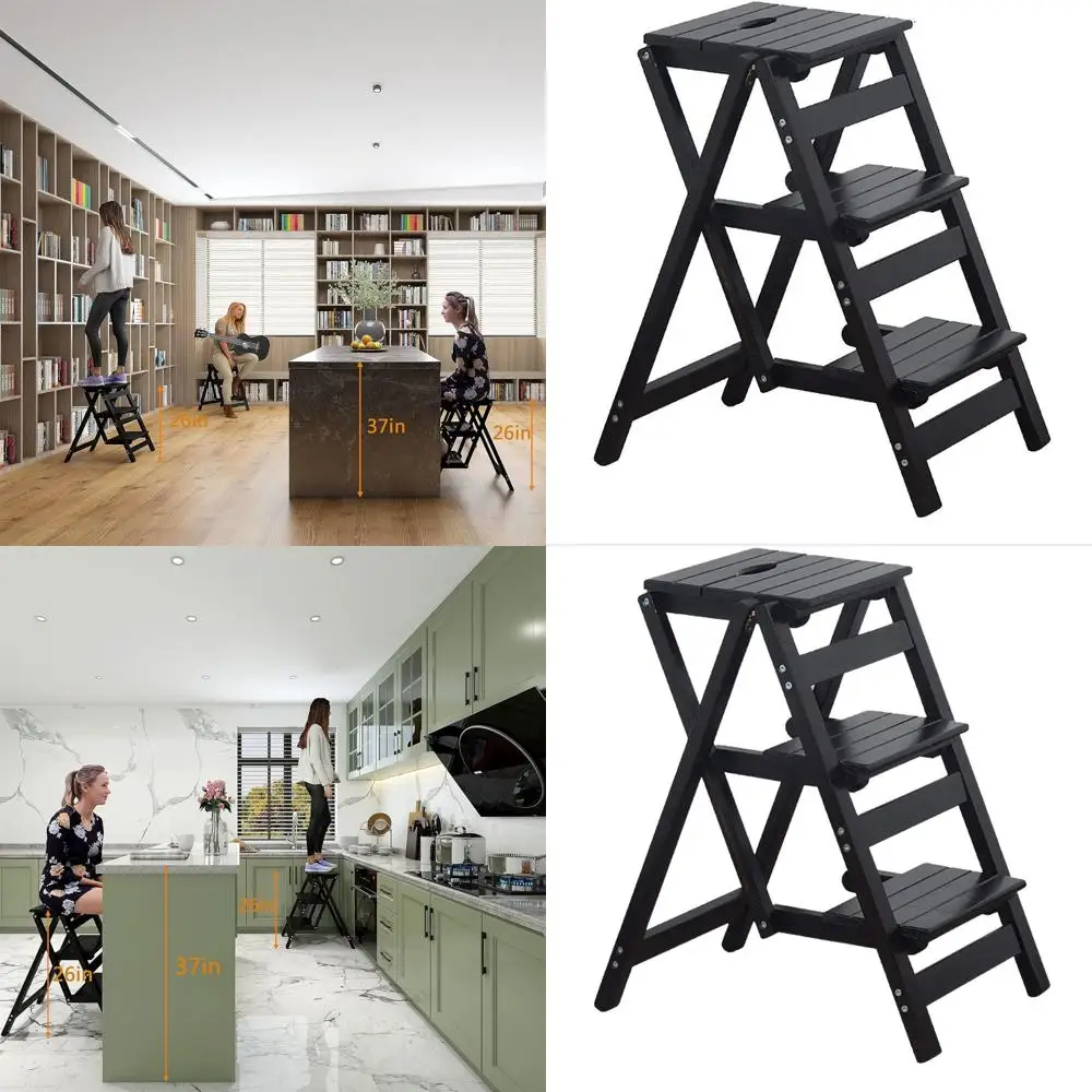 Складной 3-ступенчатый деревянный табурет-ступенька для взрослых, портативный и легкий с противоскользящим покрытием (черный)
Складной 3-ступенчатый деревянный табурет-ступенька для взрослых, портативный и легкий с противоскользящим покрытием (черный)