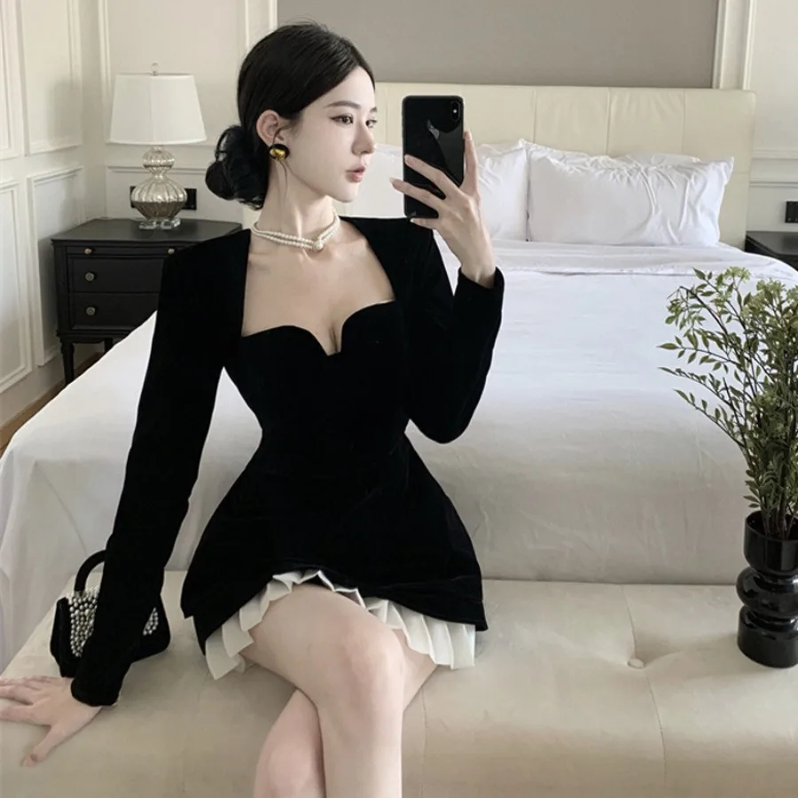 【New style】2145 Southeast Asia 2026 women's clothes French square neck waist waist to show slimming velvet A-line dress
【New style】2145 Southeast Asia 2026 women's clothes French square neck waist waist to show slimming velvet A-line dress