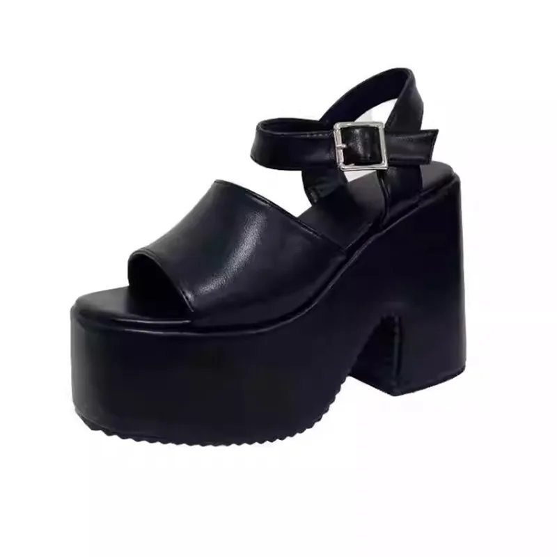 Women Shoes Platform Black 12cm High Heels Sandals Punk Chunky Shoes Summer Gladiator Sandals Wedges Platform Sandalias Mujer
Women Shoes Platform Black 12cm High Heels Sandals Punk Chunky Shoes Summer Gladiator Sandals Wedges Platform Sandalias Mujer