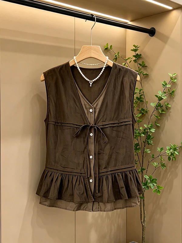 plus Size Summer 2026 New Simple Style Splice Sleeveless Women's Shirt Fashionable Versatile Top Breathable Skin-friendly
plus Size Summer 2026 New Simple Style Splice Sleeveless Women's Shirt Fashionable Versatile Top Breathable Skin-friendly