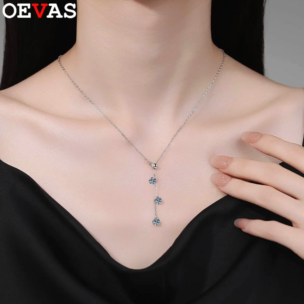 Ожерелье с подвеской из муассанита круглой огранки OEVAS 1,5 карата, 100% серебро 925 пробы, лабораторный бриллиант, длинная шейная цепочка с кисточками для женщин, вечерние ювелирные украшения
Ожерелье с подвеской из муассанита круглой огранки OEVAS 1,5 карата, 100% серебро 925 пробы, лабораторный бриллиант, длинная шейная цепочка с кисточками для женщин, вечерние ювелирные украшения