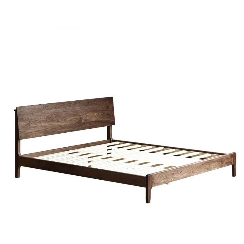 Nordic solid wood bed North American black walnut double bed 1.8 meters modern simple frame furniture low box bed
Nordic solid wood bed North American black walnut double bed 1.8 meters modern simple frame furniture low box bed