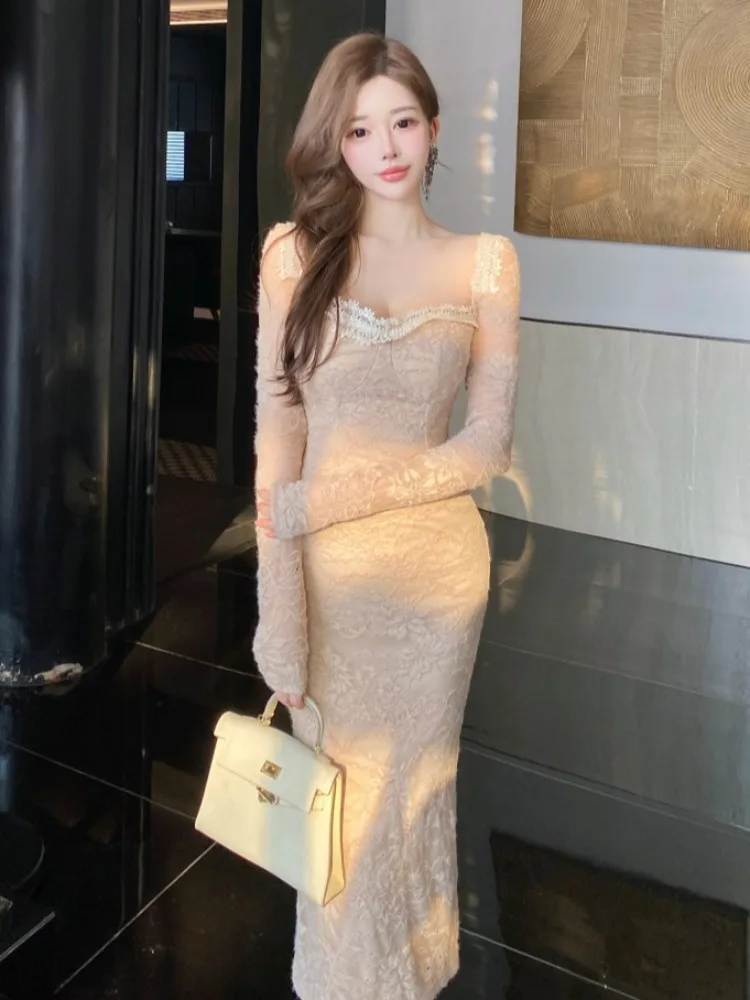 Ele Long Sve кружевной дизайн Dr Birthday Par облегающее платье с завязкой на талии юбка на все тело с высокой талией осень-зима
Ele Long Sve кружевной дизайн Dr Birthday Par облегающее платье с завязкой на талии юбка на все тело с высокой талией осень-зима