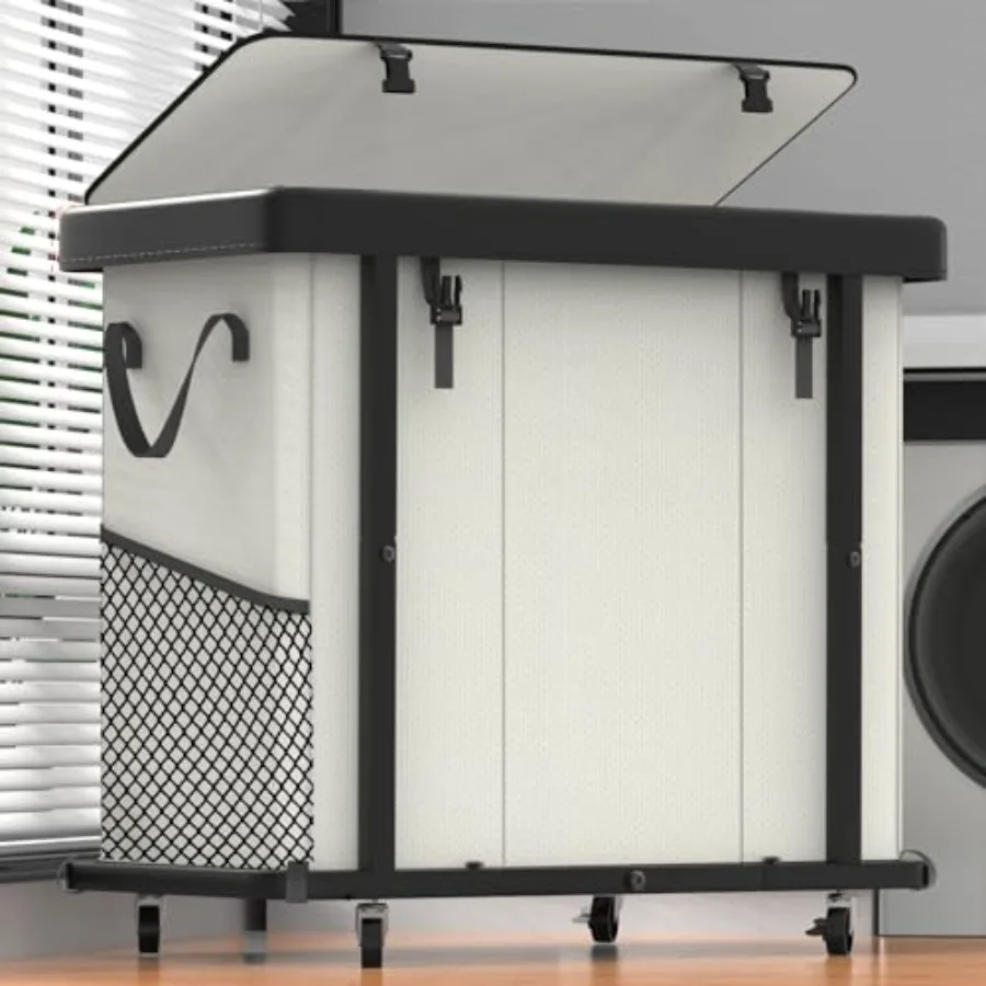 230L 60 Gal Large Fashion Laundry Basket with Wheels 3-Section Leather Patchwork Sorter for Bedroom Use Beige Sturdy Metal Fram
230L 60 Gal Large Fashion Laundry Basket with Wheels 3-Section Leather Patchwork Sorter for Bedroom Use Beige Sturdy Metal Fram