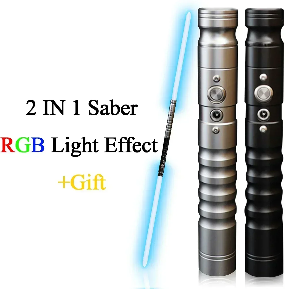 Two In One Switchable Metal Saber Heavy Dueling Sound Double-edged Lightsaber RGB 7 Colors Change LED Laser Sword Cosplay Toy
Two In One Switchable Metal Saber Heavy Dueling Sound Double-edged Lightsaber RGB 7 Colors Change LED Laser Sword Cosplay Toy