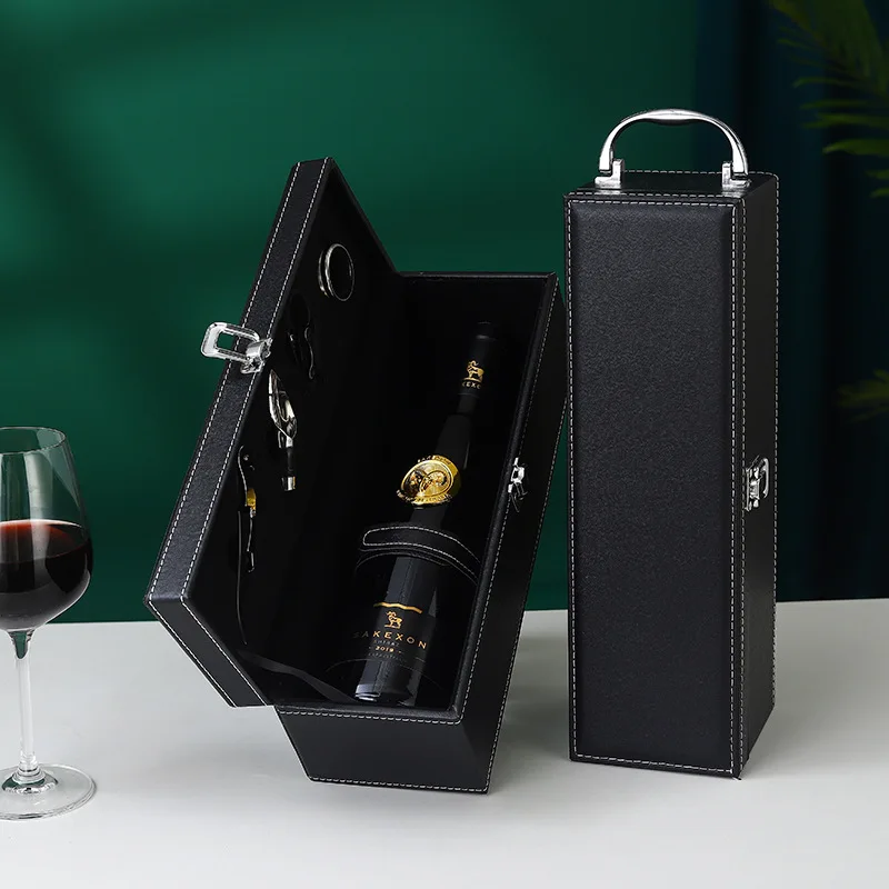 Single High-end Wine Hand-held Gift Boxes Leather Red Wine Packaging Box Gift Giving Exclusive High End Portable Gift Box
Single High-end Wine Hand-held Gift Boxes Leather Red Wine Packaging Box Gift Giving Exclusive High End Portable Gift Box