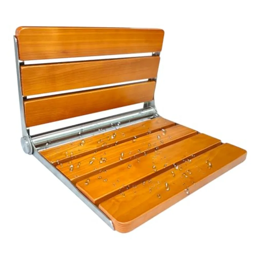 Wall Mounted Folding Shower Seat Teak Wood Fold Down Shower Bench with 316 Stainless Steel Frame 450 lbs Capacity Light Brown F
Wall Mounted Folding Shower Seat Teak Wood Fold Down Shower Bench with 316 Stainless Steel Frame 450 lbs Capacity Light Brown F