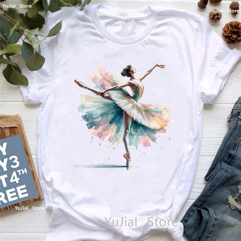Ballet Dancer Printed T Shirt Girls Summer Fashion Tops Tee Shirt Femme Harajuku Kawaii Clothes T-Shirt Women
Ballet Dancer Printed T Shirt Girls Summer Fashion Tops Tee Shirt Femme Harajuku Kawaii Clothes T-Shirt Women