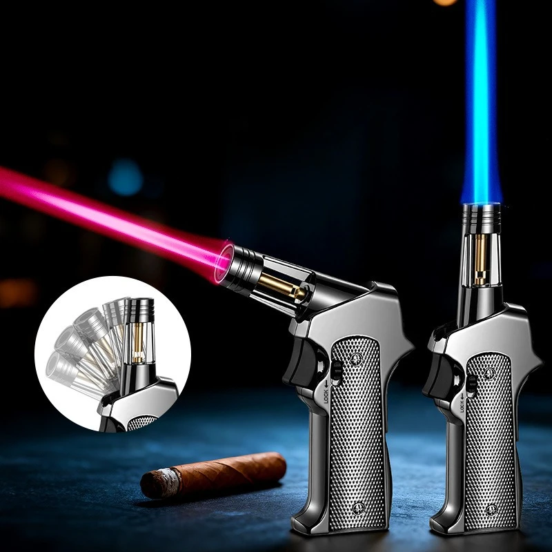 Folding Direct Blowing Spurt Gun Rotatable Igniter Spray Gun Lighter Windproof High Temp Red Flame Butane Torch Kitchen Lighter
Folding Direct Blowing Spurt Gun Rotatable Igniter Spray Gun Lighter Windproof High Temp Red Flame Butane Torch Kitchen Lighter