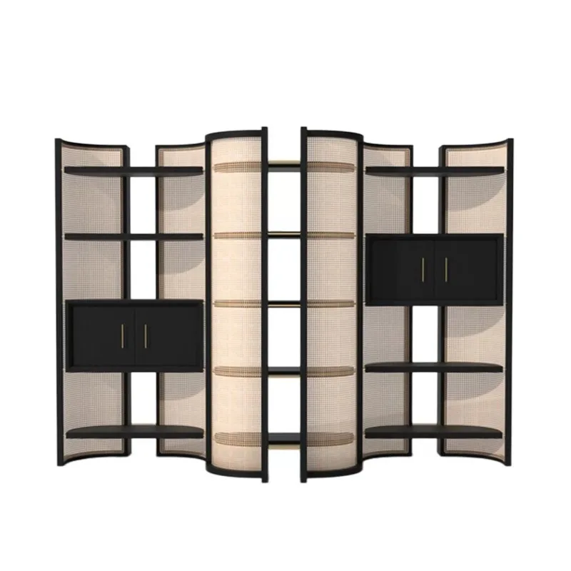luxury rattan bookshelf, high-end creative wabi-sabi style multi-functional screen, Zen combination solid wood shelf
luxury rattan bookshelf, high-end creative wabi-sabi style multi-functional screen, Zen combination solid wood shelf