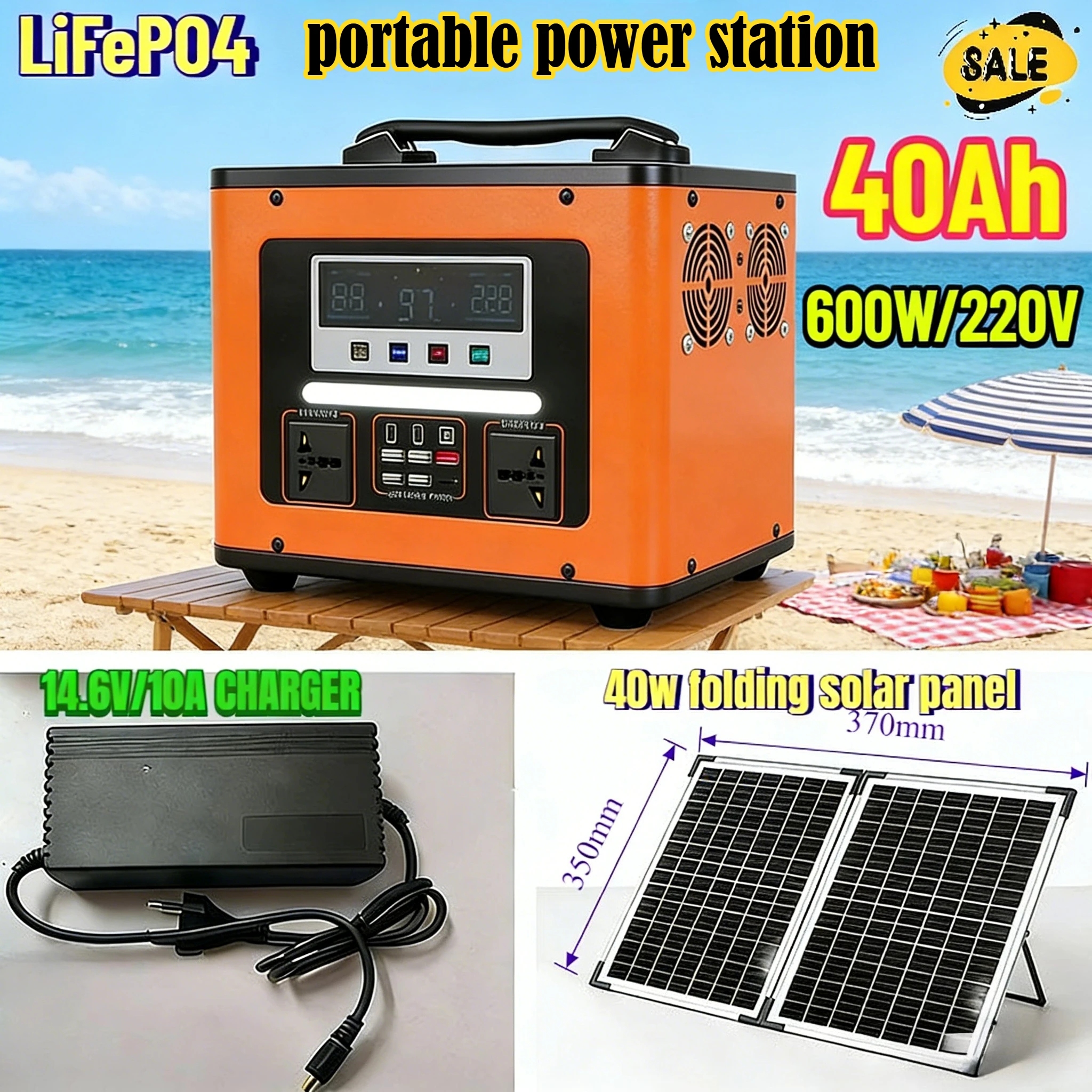 220V LiFePO4 Portable Power Station 600W 40AH Solar Outdoor Generator Home Portable Power Supply Emergency Energy Storage
220V LiFePO4 Portable Power Station 600W 40AH Solar Outdoor Generator Home Portable Power Supply Emergency Energy Storage