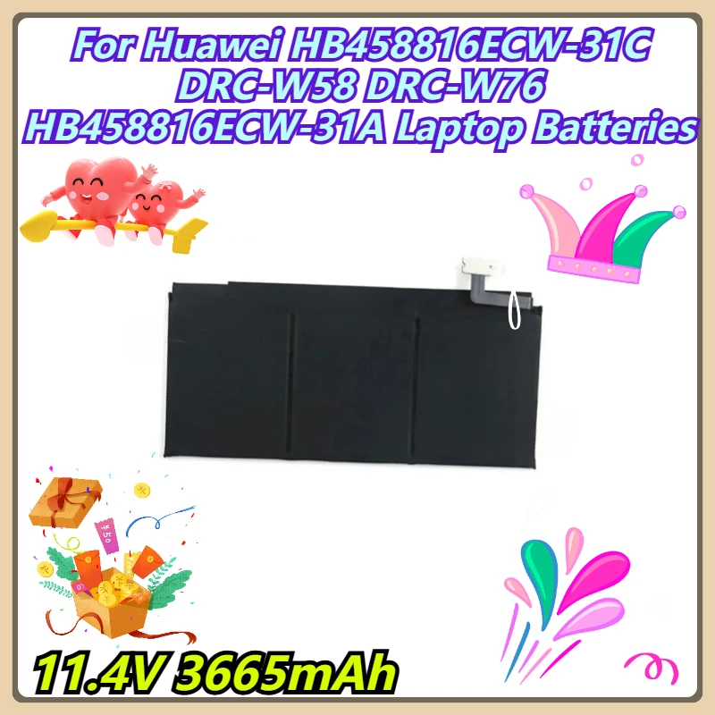 11.4V 3665mAh For Huawei HB458816ECW-31C DRC-W58 DRC-W76 HB458816ECW-31A Laptop Batteries
11.4V 3665mAh For Huawei HB458816ECW-31C DRC-W58 DRC-W76 HB458816ECW-31A Laptop Batteries
