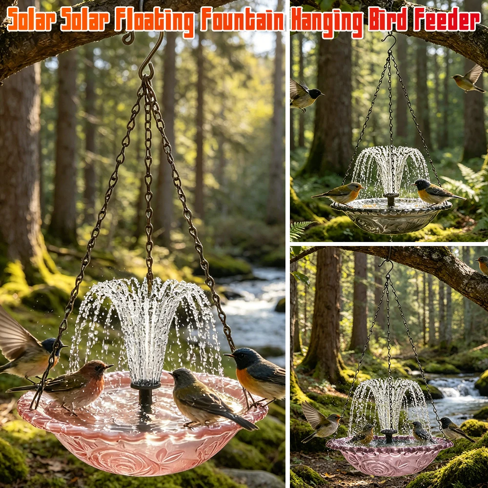 Bird Bath Bowl with Solar Powered Pump Wildlife Feeder Hanging Solar Bird Bath Fountain for Outdoor Garden Backyard Patio Lawn
Bird Bath Bowl with Solar Powered Pump Wildlife Feeder Hanging Solar Bird Bath Fountain for Outdoor Garden Backyard Patio Lawn