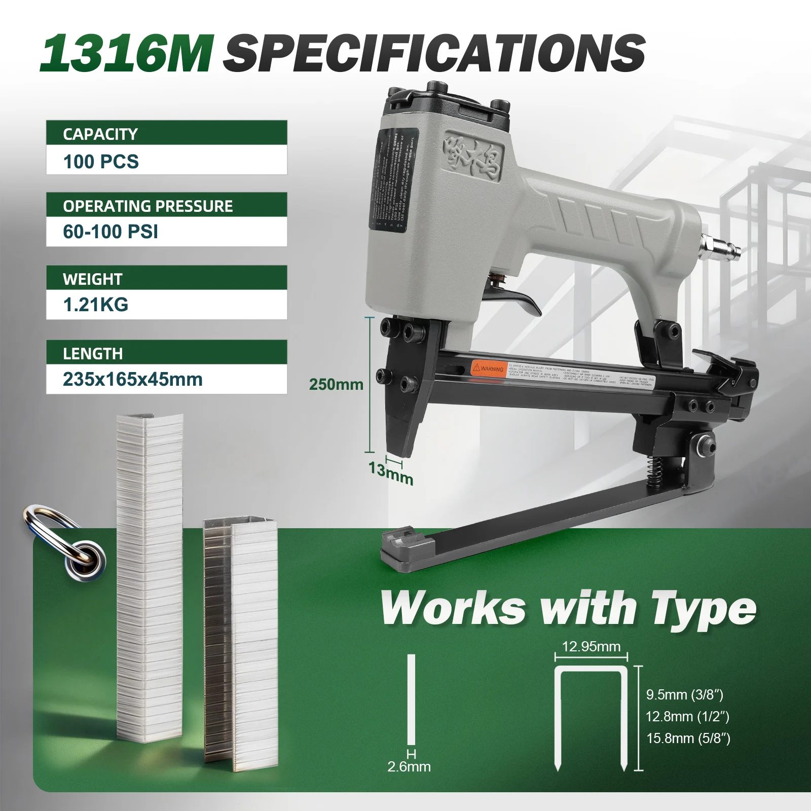 Пневматический степлер Woodpecker BG1316M с подставкой, степлер для картонных коробок для домашнего использования
Пневматический степлер Woodpecker BG1316M с подставкой, степлер для картонных коробок для домашнего использования