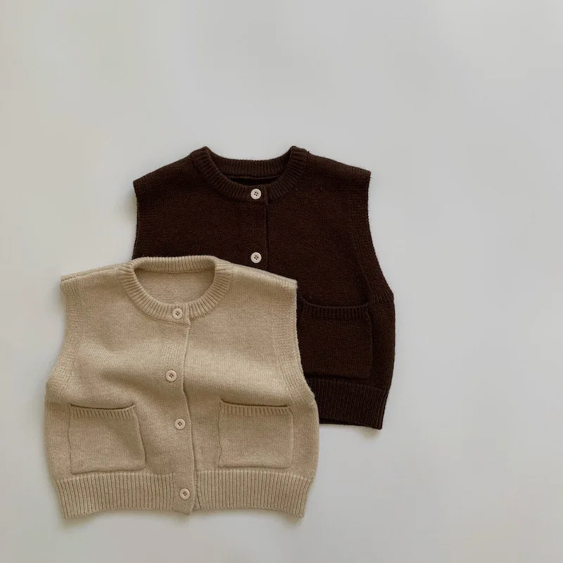 Autumn New Children Sleeveless Knit Vest Coat Baby Boys Girls Solid Simple Cardigan Vest Kids Toddler Casual Loose Tops Jacket
Autumn New Children Sleeveless Knit Vest Coat Baby Boys Girls Solid Simple Cardigan Vest Kids Toddler Casual Loose Tops Jacket